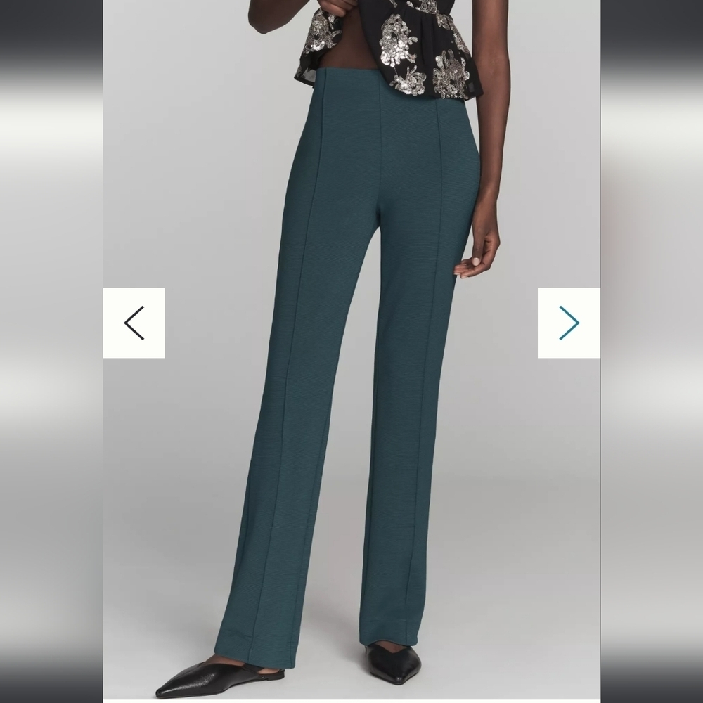 Maeve by Anthropologie Poppy Kick-Flare Full-Length Pull-On Pants Teal Stretch